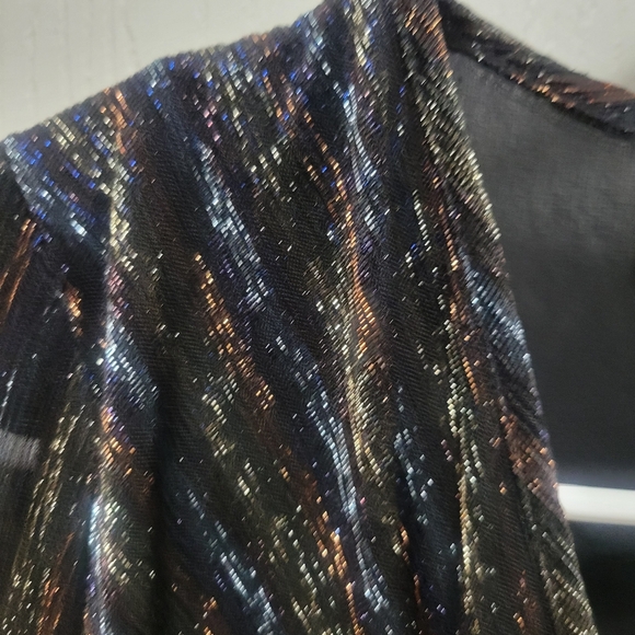 Lovestitch Metallic Long Sleeve mini Dress size small EUC - Picture 4 of 7